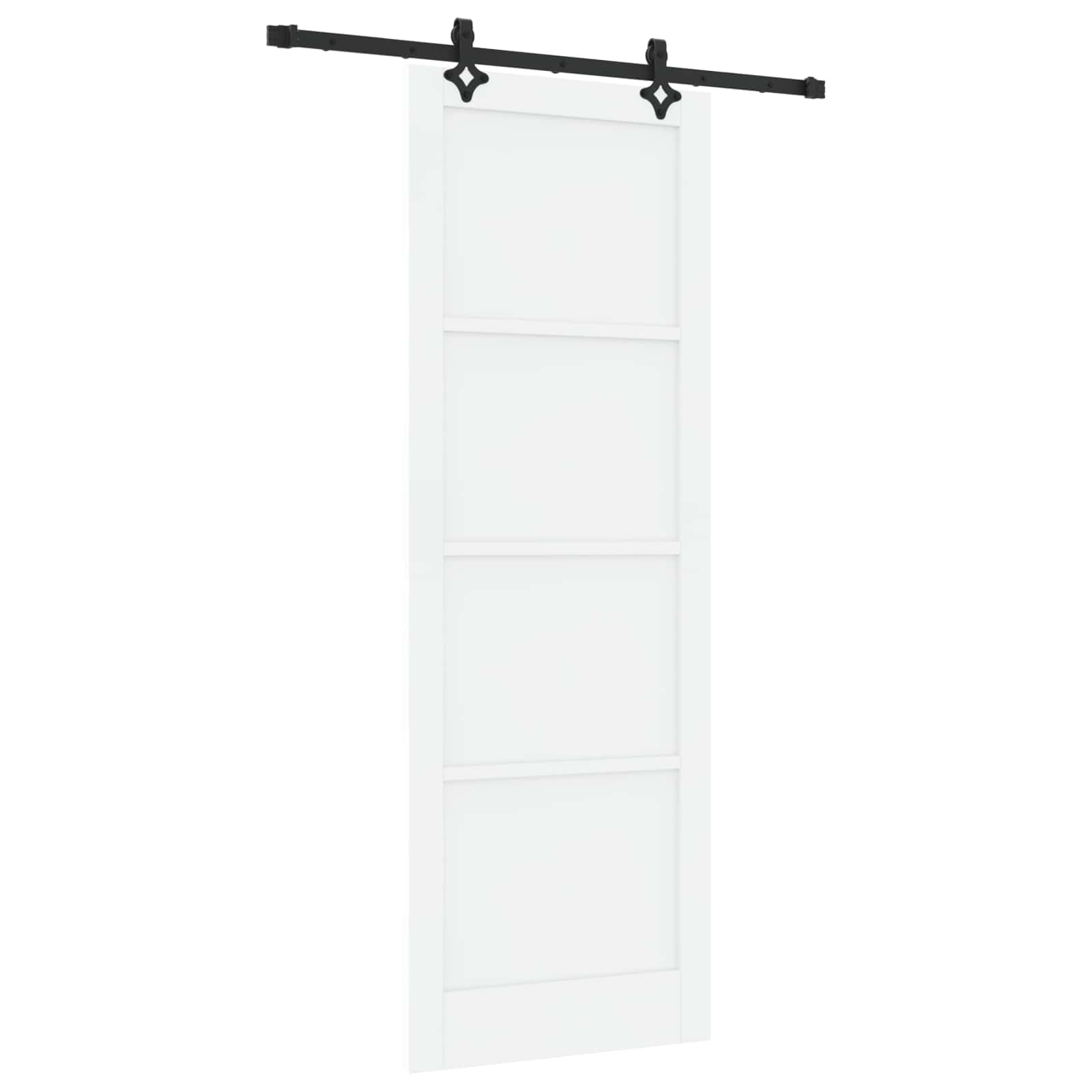 Vidaxl White Sliding Door Orkdal 83 X 232 Cm Solid Pine Wood, Elegant Living Room Door, Rectangular Sliding Entry, Pine Wood Finish, Steel Reinforced, Quiet Smooth Slide Hardware