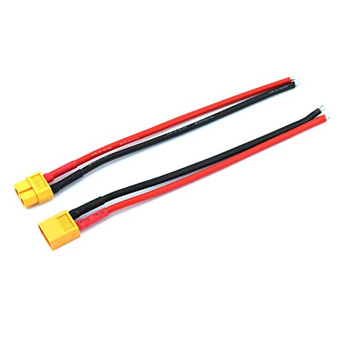 DGZZI 1Pair XT60 Plug Male and Female Connector with 150mm 14AWG Cable for RC Lipo Battery FPV Drone