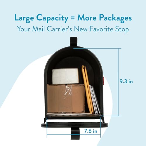 Architectural Mailboxes Admiral™ Rust-Proof Aluminum Metal Post Mounted Mail Box for Outside, Black, Large Curbside Mailbox, USPS Approved for Residential Delivery by ARCHITECTURAL MAILBOXES - Image 2