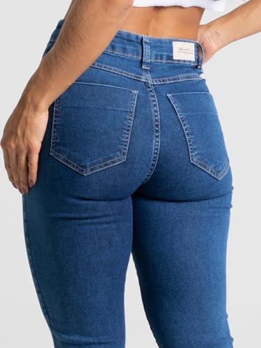 Calça Jeans Feminina Reta Sawary Premium Com Lycra Elastano Original Moda Feminina (BR, Cintura, 36,