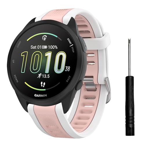 TopPerfekt �o���h Garmin Forerunner 165/165 �~���[�W�b�N�E�H�b�`�o���h | ���߉\�ȃV���R�����X�|�[�c�X�g���b�v�����p�o���h Forerunner 570 42mm/Vivoactive 5/6/Venu�t�� �j����