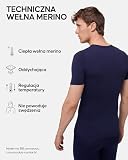 DANISH ENDURANCE Koszulka Termoaktywna z Wełny Merino z Krótkim Rękawem, Ciepła Podkoszulka Premium dla Mężczyzn, Ciemny Granatowy, XL