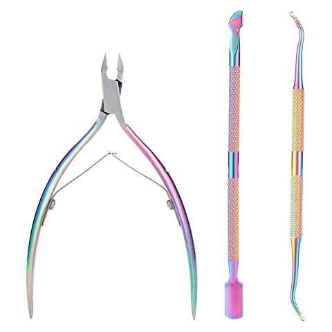 upain Nagelhautentferner Nagelhautschieber Nagelhautzange Edelstahl Maniküre Set Nagelhaut Nippel Cuticle Nipper Pusher Cutter Scraper Trimmer für Hände Maniküre Zehennagel 3 Stück Cover