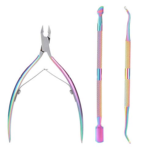 upain Nagelhautentferner Nagelhautschieber Nagelhautzange Edelstahl Maniküre Set Nagelhaut Nippel Cuticle Nipper Pusher Cutter Scraper Trimmer für Hände Maniküre Zehennagel 3 Stück Cover