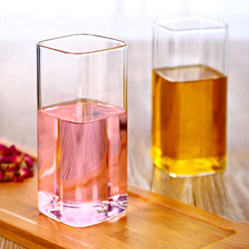 Szklanki do picia kubki z przezroczystego szkła, zestaw szklanych filiżanek, używane do mleka, soku, herbaty, kawy, kryształowych szklanek typu highball (2 szt.) szklanek