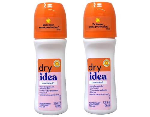 Dry Idea Antiperspirant & Deodorant Roll-On Unscented 3.25 fl oz (Pack of 2)
