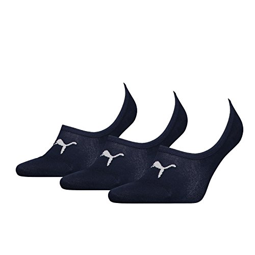 Puma 171002001 UK 2.5-5 Sports Socks Unisex Invisible Footies (3 Pair Pack) Navy