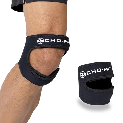 Cho-Pat Dual Action Lite, Adjustable & Lightweight Knee Support Strap for Tendonitis, Meniscus Tears, and Pain Relief, Small/Medium