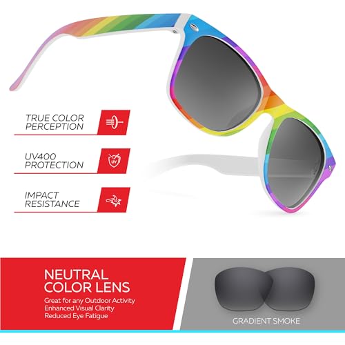 Image of Retro Rewind Kids Sunglasses for Boys Girls Age 3-12 - Shatterproof UV400 Toddler Children Sun Glasses