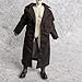 1/12 Scale Clothes Men's Wired Windbreak Coat for 1:12 6inch Action Figure Doll (Black)