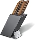 Victorinox Swiss Modern Profi Messerblock mit Inhalt, 6-teilig, Inkl. 6 Kochmesser mit Holzgriff, schwarz