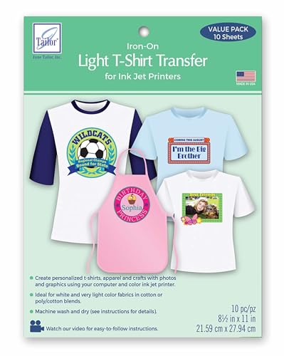 Dark and Light T-Shirt Transfer Variety Pack – 2 Sheets of Each