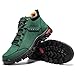 FLYLAND Men's Casual Leather Shoes Chukka Ankle Boots Handmade Fashion Shoes Non Slip Breathable Comfortable Mid Top for Driving Walking Outdoor (Green, 13)