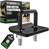 Rhino USA Hitch Tightener Anti Rattle Clamp (for 2 inch Hitches) Heavy Duty Steel Trailer Hitch Stabilizer - Weatherproof Protective Anti-Rust Silencer for Bike Rack, Hitch Receiver & More!