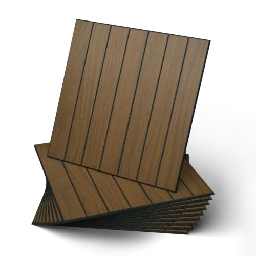 WADILE Selbstklebende Wandpaneele in Holzlattenoptik 30×30 cm