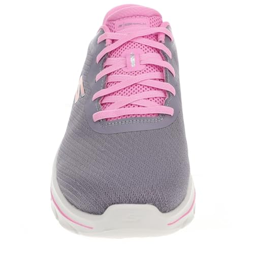 Skechers Women's Go Walk 8 Nadia Hands Free Slip-Ins Sneaker, Gray/Pink, 7