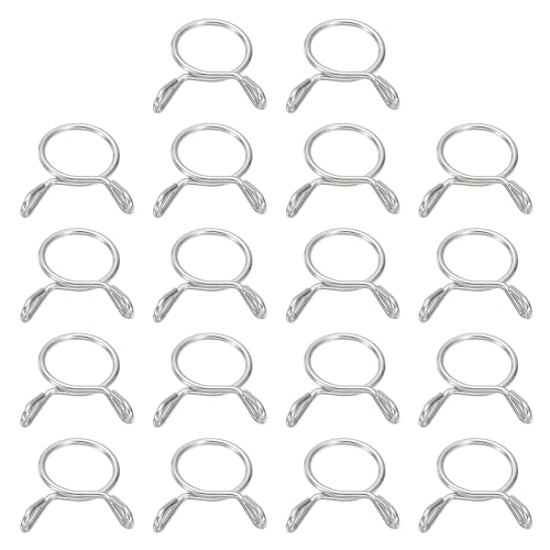 uxcell Fuel Line Hose Clips 30Pcs 11mm ID 12.3mm Max.ID 304 Stainless Steel