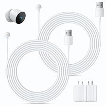 seynli 2Pack Power Cable for Google Nest Cam Outdoor or Indoor, Battery, 2nd Generation, 9m/29.5ft Outdoor Weatherproof Cable Continuous Power Supply, Plug and Play, White