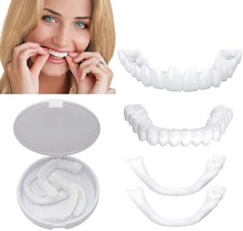 Amazon.com: Denture Teeth Temporary Fake Teeth Snap On Top and Bottom ...