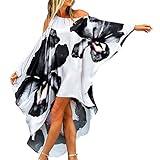 Largo Playa Punto Hueco Casual Protector Solar con Estampado Leopardo Mujeres de Gasa Bohemio de Suéter Verano Pareos Bikini Cover Up Vestido Largo de Verano con Kimono Bohemio Largo de Kaftan Pareos de Bolsillo de Color Sólido Pareo de Playa Camisolas Pareos Vestido de Playa Pareo Largo Tops Sueltas de Corte Suelto sexi para proteger del sol de encaje floral estilo crochet para