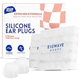 BigWave Drops Comfortable Silicone Putty Ear Plugs (60 Piece) - Wax Ear Plugs for Swimming, Studying, Traveling, Shooting, & More - Reusable, Noise-Cancellation & Water Protection - Swimming Ear Plugs