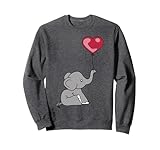 Cute Little Comic Elephant Red Heart Balloon Tees