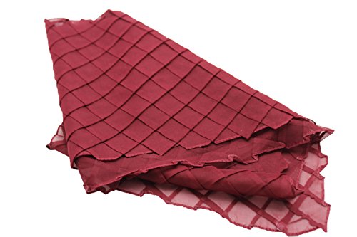 Tfj Women Fashion Long Neck Scarf Sheer Fabric Origami Geometric Long Fold Squares (Dark Red Burgundy) #TOP4