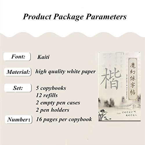 5 pçs livro de texto regular caligrafia chinesa livro de poesia tang, caracteres chineses, provérbio