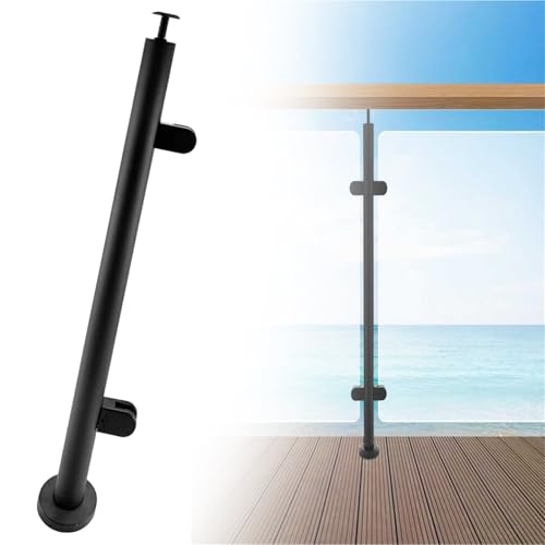 Geländerpfosten aus Edelstahl, Glas, 120 cm, Gartenzaun, Balustraden-Säule für Decks und Terrassen, 60–110 cm Höhenoptionen, stilvolle Zaunstange (A-Edge)