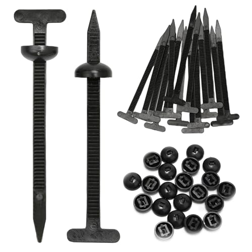 200 Stück Nylon Kabelbinder Schnallen Universal, Selbstsichernde Kabelbinder Schwarz, Kabelbinder mit Karosserie Clip für Auto Täglich Reparatur