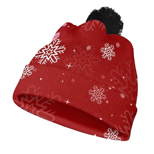 Christmas Hat for Kids Beanies for Kids Winter Hat with Black Ball2