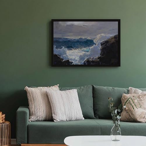 Toile Breaking Waves Frederick Judd Waugh | Cadre déco pour bureau élégant