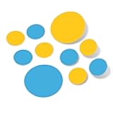 Yellow/Ice Blue Vinyl Wall Stickers - 2 & 4 inch Circles (300 Decals)