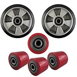 Dieser Satz besteht aus 2 Gummirädern und 4 Polyurethanrollen.