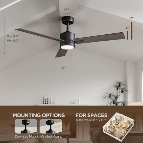 Vagizm 52 Inch Quiet Sleek Ceiling Fan with Light and Remote by Vagizm - Used condition - Image 6