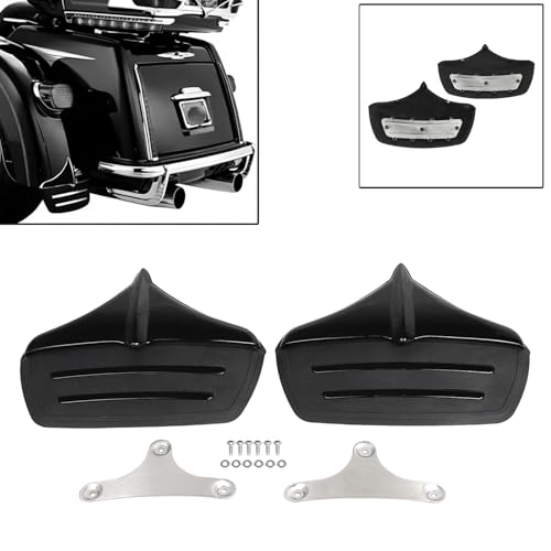 Image of Metal Rear Wheel Mud Flaps Fender Guards Accents Trim for Harley Tri-Glide Ultra Classics FLHTCUTG 2011-2023 and FLHXXX Street Glide Trikes 2011, #02 Black+Black