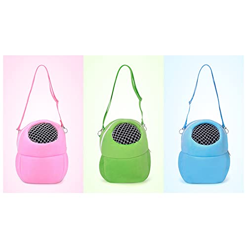 Pet Hamsters Carrier Bag Breathable Portable Outgoing Travel Backpack with Shoulder Strap for Small Pets Hamster, Hedgehog, Sugar Glider, Chinchilla, Guinea Pig (Green S) - Thumbnail 5