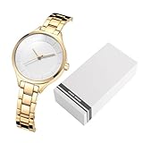 Sunydog Elegante Orologio Al Quarzo da Donna, Orologio da Polso Minimalista con Cronometraggio Preciso con Cassa in Lega, Cinturino in Acciaio Inossidabile per Business Casual, (Verde militare)