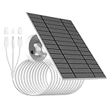 6W/5V 防犯カメラ用ソーラーパネル micorUSB/Type-C/DC3513コネクタ付き IP66 3m充電ケーブル EUFYcam 2/2pro/2c/2c pro/E/3C/L20/L40/S40,Ring,Arlo Essential XL,Wyze,Blink監視カメラなど対応