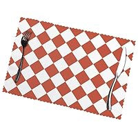 SharkBliss Valentinstag Tischsets 4er-Set – Büffelkaro, 30.5x45.7 Cm, Baumwolle, Waschbar