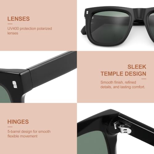 MAYSUNGLASS Polarized Square Sunglasses for Women Men Oversized Shady Rays — view 5