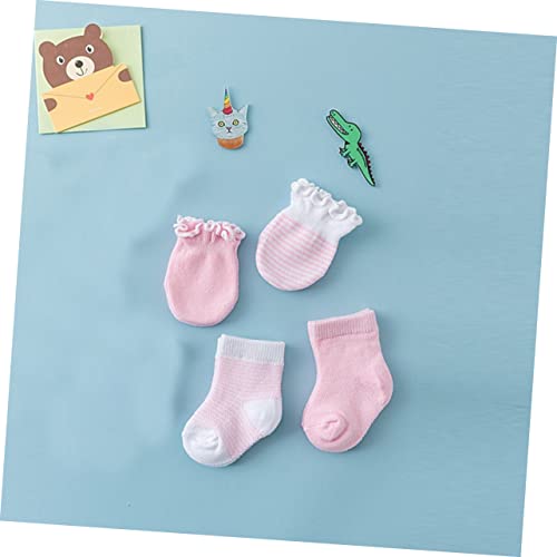 SOIMISS 4 pares de meias infantis de algodão para meninos e meninas, conjunto fofo de luvas para beb