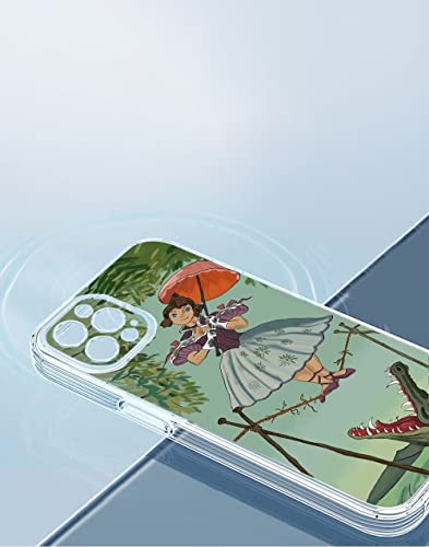 Phone Case Tpu Clear Protective Compatible With Iphone 14 Horror Crocodile Soft Tightrope Girl Halloween Haunted Shockproof Silicone Phone Cover #TOP2