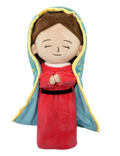 Yelakey Lady of Guadalupe Plush Mary Stuffed Doll Christ Religious Toys Savior Plush Christian Religious Figure Easter Christmas Decoration (Red)