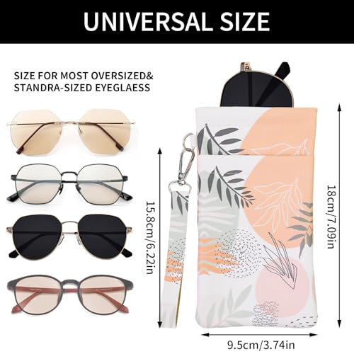 Image of Double Eyeglass Case Soft Dual Glasses Case for Women Men Travel Squeeze Top Sunglasses Cases Eyeglasses Pouch
