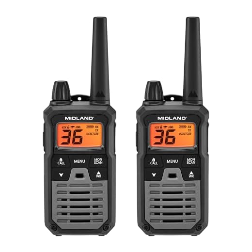 Midland T290VP4 X-TALKER GMRS Long Range Walkie Talkie - Two-Way Radio with NOAA Weather Scan + Alert, and 121 Privacy Codes (Black/Silver, 2 Radios)