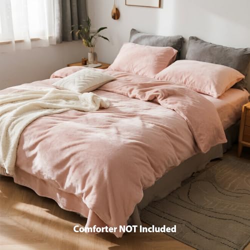 TodaFre Flannel Duvet Cover Queen Size Set, Ultra Soft & Warm Bedding for Cold Weather - 1 Duvet Cover 90