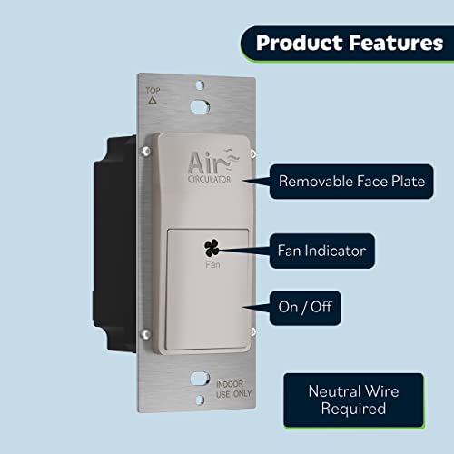 Air Circulator Timer Switch, Neutral Wire Required
