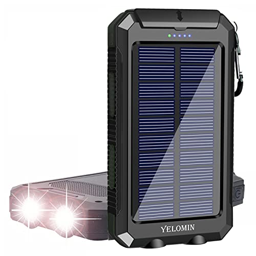 3 Pack 20000Mah Phone Solar Charger Portable Solar Power Bank With Dual Flashlights (Black+Red+Blue) #TOP1