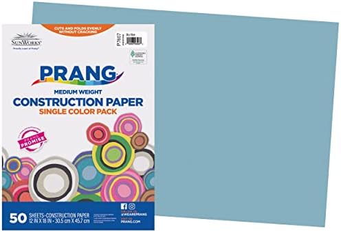 Prang (Formerly SunWorks) Construction Paper, Sky Blue, 12" x 18", 50 Sheets
